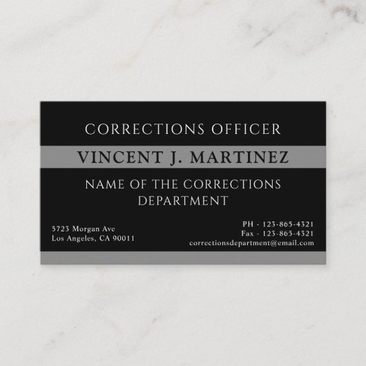 Carte De Visite Agent de correction Mince Silver Line (Devant)