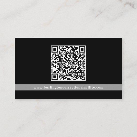 Carte De Visite Agent de correction personnalisée Code QR (Dos)