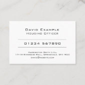 Carte De Visite Agent de logement avec photo du titulaire (Dos)