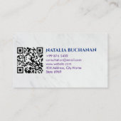 Carte De Visite Agent de mise en oeuvre | Élégant blanc (Dos)