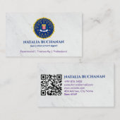 Carte De Visite Agent de mise en oeuvre | Élégant blanc (Devant / Derrière)