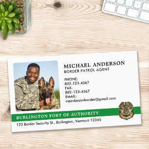 Carte De Visite Agent de patrouille frontalière du logo de photo m
