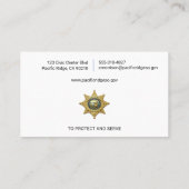 Carte De Visite Agent de police (Dos)