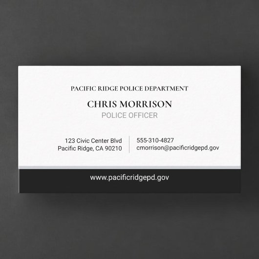 Carte de visite agent de police