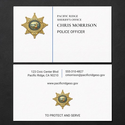 Carte De Visite Agent de police