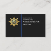 Carte De Visite Agent de police détective Exécution de la loi (Devant)