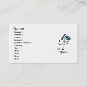 Carte De Visite Agent de police en bonhomme allumette de base