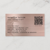 Carte De Visite Agent de prêt notaire Rose or brossé Quill Métal Q (Dos)