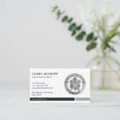 Carte De Visite Agent de récupération fugace | Élégant argent noir (Debout devant)