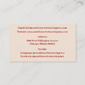 Carte De Visite Agent de sable Agence de Voyage Red Beach Chaises (Dos)