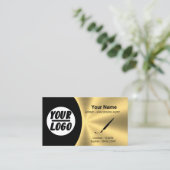 Carte De Visite Agent de signature certifié Noir & Or - logo (Debout devant)