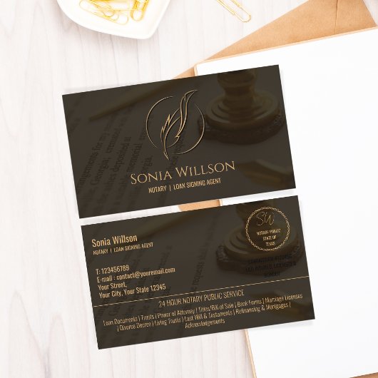 Carte De Visite Agent de signature de contrat de prêt et de notair