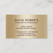 Carte De Visite Agent de signature de crédit de timbre noir et or (Dos)