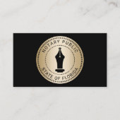 Carte De Visite Agent de signature de crédit de timbre noir et or (Devant)