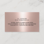 Carte De Visite Agent de signature de crédit de timbre noir Rose G (Dos)