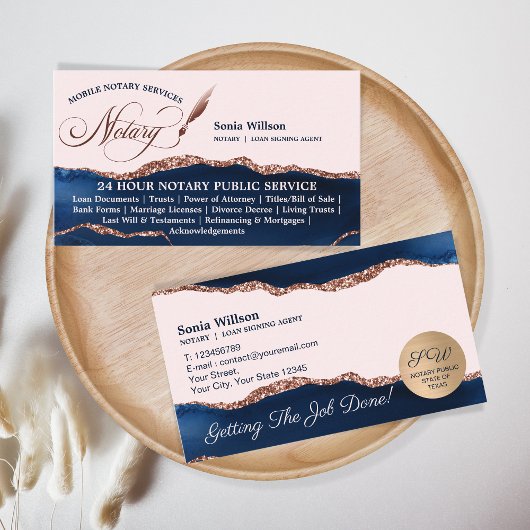 Carte De Visite Agent de signature de crédit et de notaire mobile 