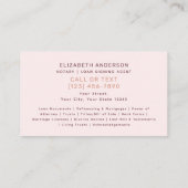 Carte De Visite Agent de signature de crédit public et de prêt rét (Dos)