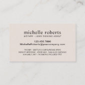 Carte De Visite Agent de signature de notaire Chic Rose Parties sc (Dos)