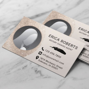 Carte De Visite Agent de signature de notaire Elegant Ivory Gold P