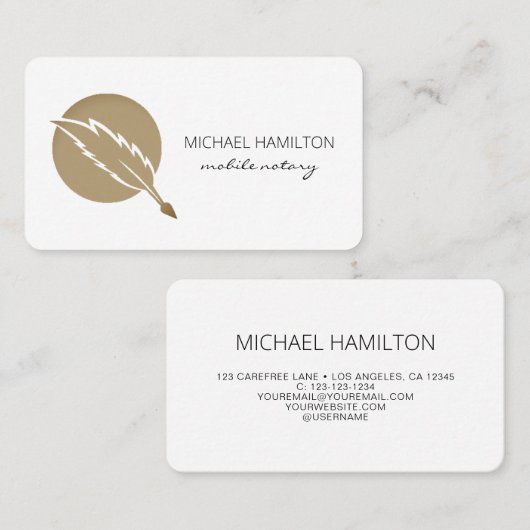 Carte De Visite Agent de signature de notaire mobile (Devant / Derrière)