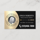 Carte De Visite Agent de signature de notaire mobile Black & Gold  (Devant)
