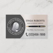 Carte De Visite Agent de signature de notaire mobile Classy Silver (Devant)