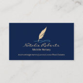 Carte De Visite Agent de signature de notaire mobile Custom Quill  (Devant)