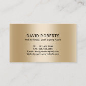Carte De Visite Agent de signature de notaire mobile Gold Plume st (Dos)