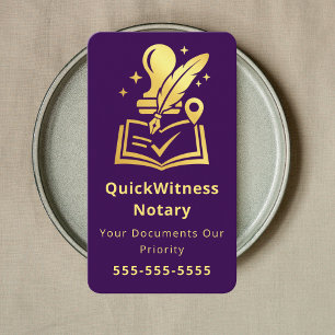 Carte De Visite Agent de signature de notaire mobile Luxe Violet O