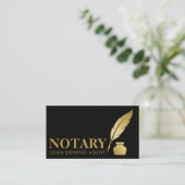 Carte De Visite Agent de signature de notaire mobile Luxury Black  (Debout devant)