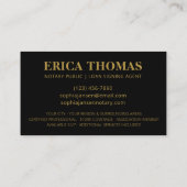 Carte De Visite Agent de signature de notaire mobile Luxury Black  (Dos)