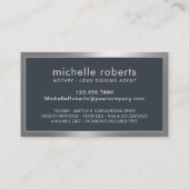 Carte De Visite Agent de signature de notaire mobile Métal moderne (Dos)