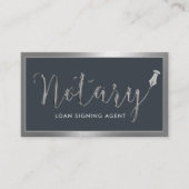 Carte De Visite Agent de signature de notaire mobile Métal moderne (Devant)