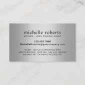 Carte De Visite Agent de signature de notaire mobile moderne Noir (Dos)