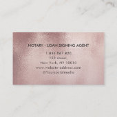 Carte De Visite Agent de signature de notaire mobile Rose Gold (Dos)
