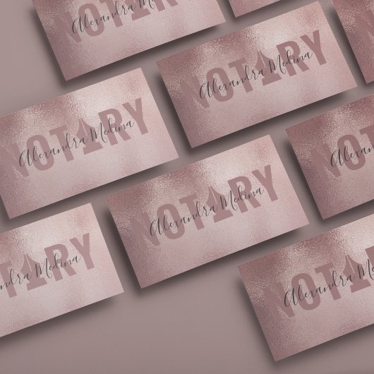 Carte De Visite Agent de signature de notaire mobile Rose Gold