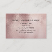 Carte De Visite Agent de signature de notaire mobile Rose Gold (Dos)