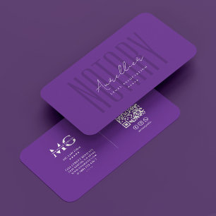 Carte De Visite Agent de signature de notaire mobile Royal Purple 