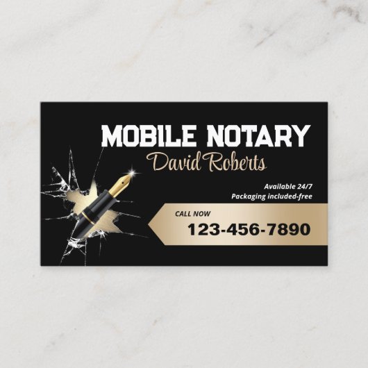 Carte De Visite Agent de signature de notaire mobile Stylo créatif (Devant)