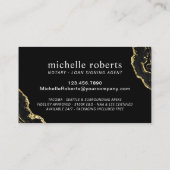 Carte De Visite Agent de signature de notaire Moderne Black Gold A (Dos)