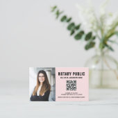 Carte De Visite Agent de signature de notaire moderne QR Code phot (Debout devant)