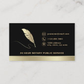 Carte De Visite Agent de signature de notaire Photo Black & Gold (Dos)