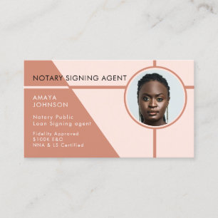 Carte De Visite Agent de signature de notaire photo moderne