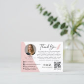 Carte De Visite Agent de signature de notaire photo moderne Merci (Debout devant)