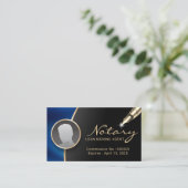 Carte De Visite Agent de signature de notaire Photo moderne noir e (Debout devant)