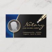 Carte De Visite Agent de signature de notaire Photo moderne noir e (Devant)