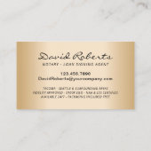 Carte De Visite Agent de signature de notaire professionnel Black  (Dos)