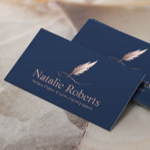 Carte De Visite Agent de signature de notaire Rose Gold Quill Logo