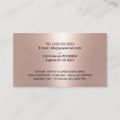Carte De Visite Agent de signature de notaire Rose Gold Quill Logo (Dos)