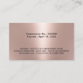 Carte De Visite Agent de signature de notaire Rose moderne Gold Ph (Dos)